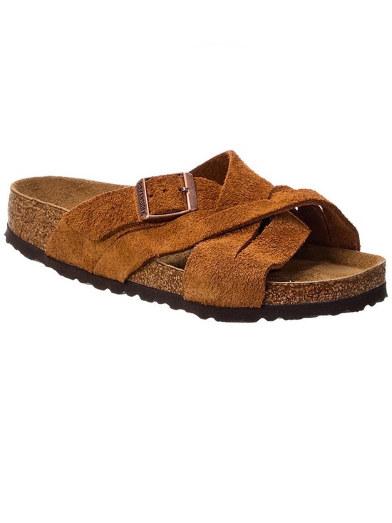 Birkenstock Shoes - Women’s Birkenstock Lugano soft footbed suede Crisscross Slide Sandal